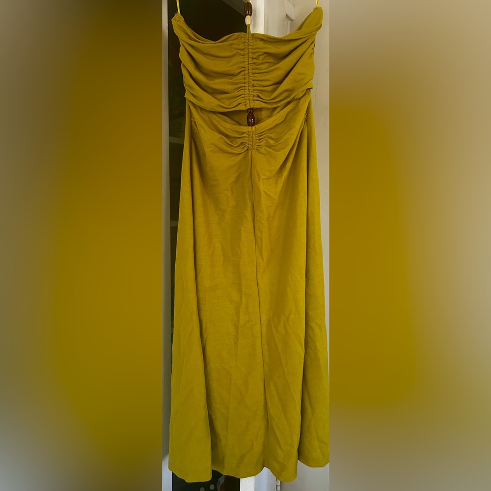 Green Yellow Zara Strapless Dress
